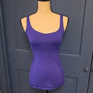 5/$40 Lululemon Purple Strappy Tank Top Built In Bra Strong Support Sz 4